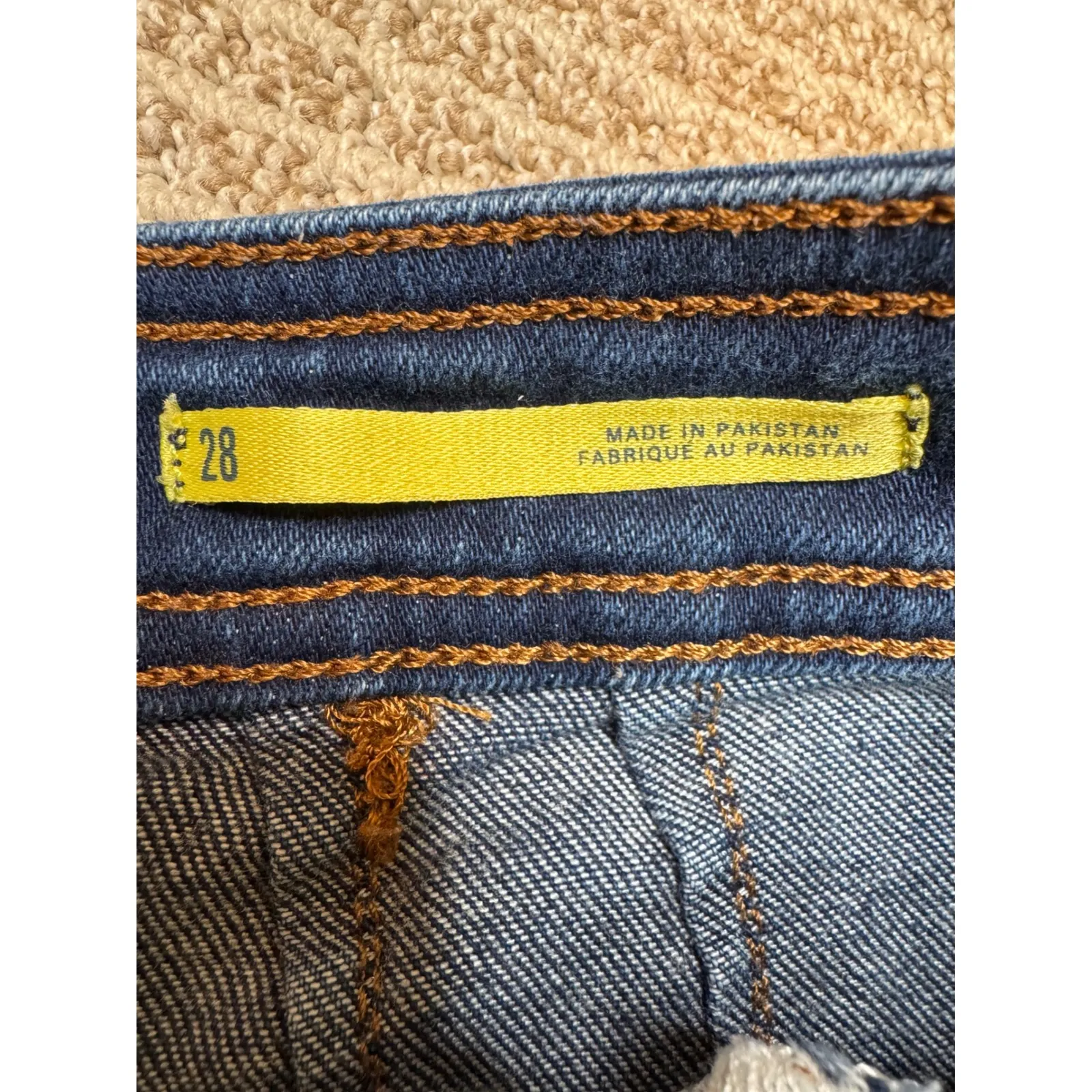 Maeve Anthropologie Wide Leg Cropped Denim Jeans Dark Wash Size 28 Blue - Image 5