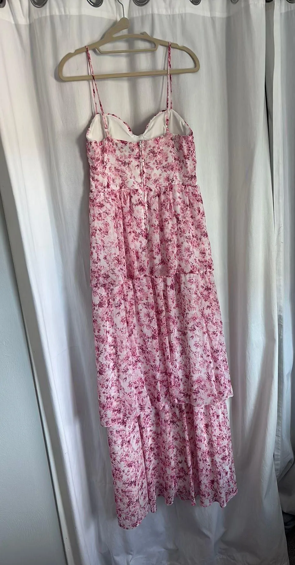 Tiered floral pink maxi dress  - Image 3