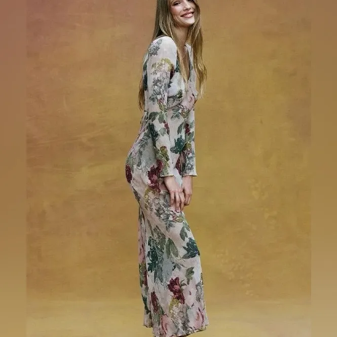 Realisation Par THE INKA in Ethereal Floral Long Sleeve Dress M - Image 2