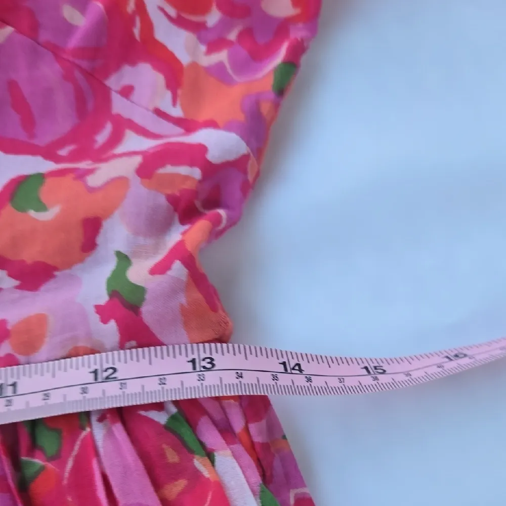 Banjanan Pink and Red Puff Sleeve Mini Dress Size XS - Image 7