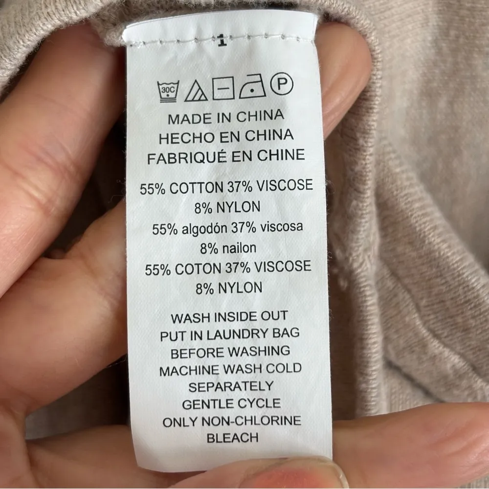 Michael Kors Tan Asymmetrical 3/4 Sleeve Sweatshirt - Image 7