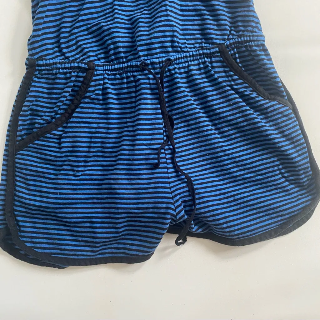 Urban outfitters blue black striped romper - Image 2