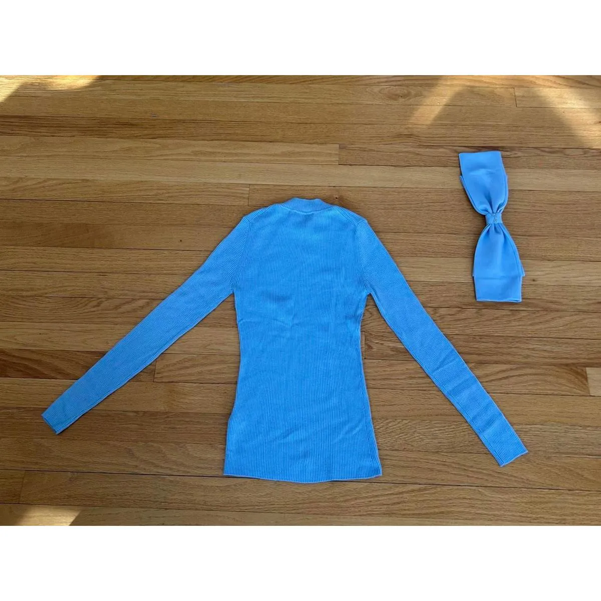 Ted Baker Light Blue Long Sleeve Top with Bow Detail - Image 4