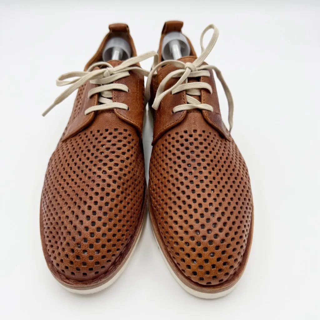 Trask Women's Lena Tan Perforated Leather Lace Up Oxford Sneakers Boat Shoe 10 - Image 8