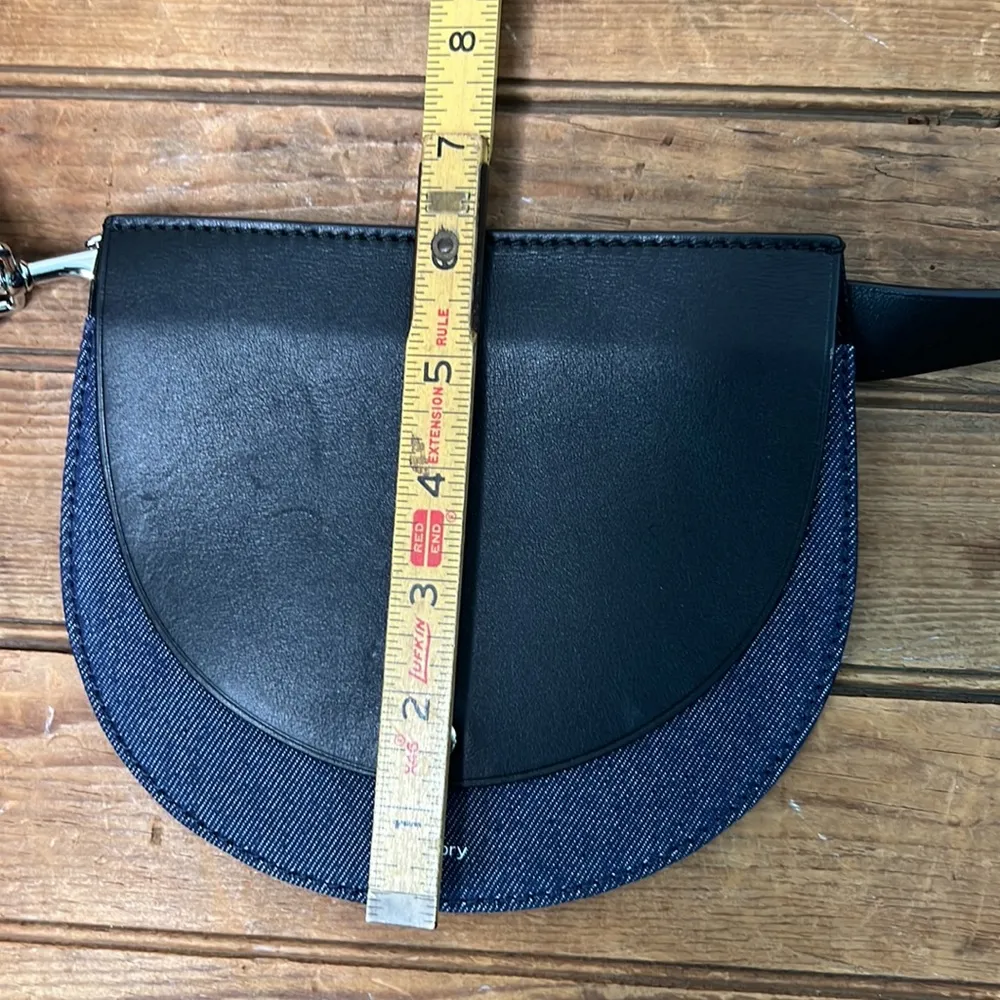Women’s Theory leather denim waist bag - Image 5