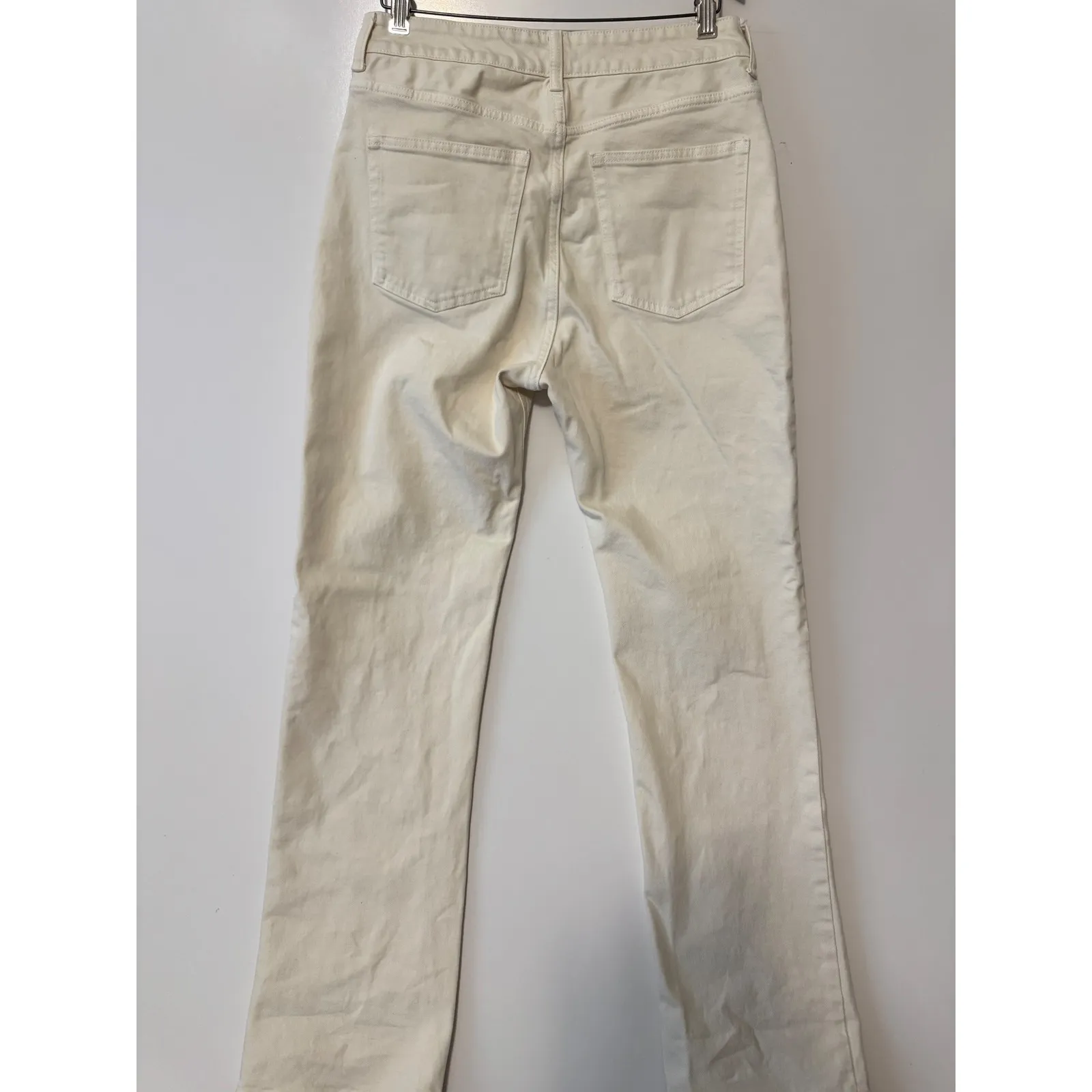 H&M‎ Women's Straight Jeans US 10 Off White Denim Classic Casual - Image 3