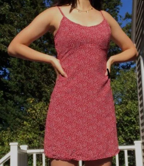 Red Floral Dress - Image 3