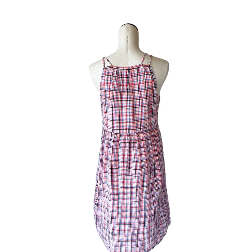 NWOT LOFT Plaid Strappy Button Midi Dress - Image 4