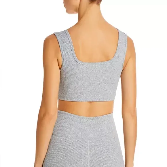 Ribbed Gia bra Year of Ours Heather Gray Knit Top sports bra size small - Image 2