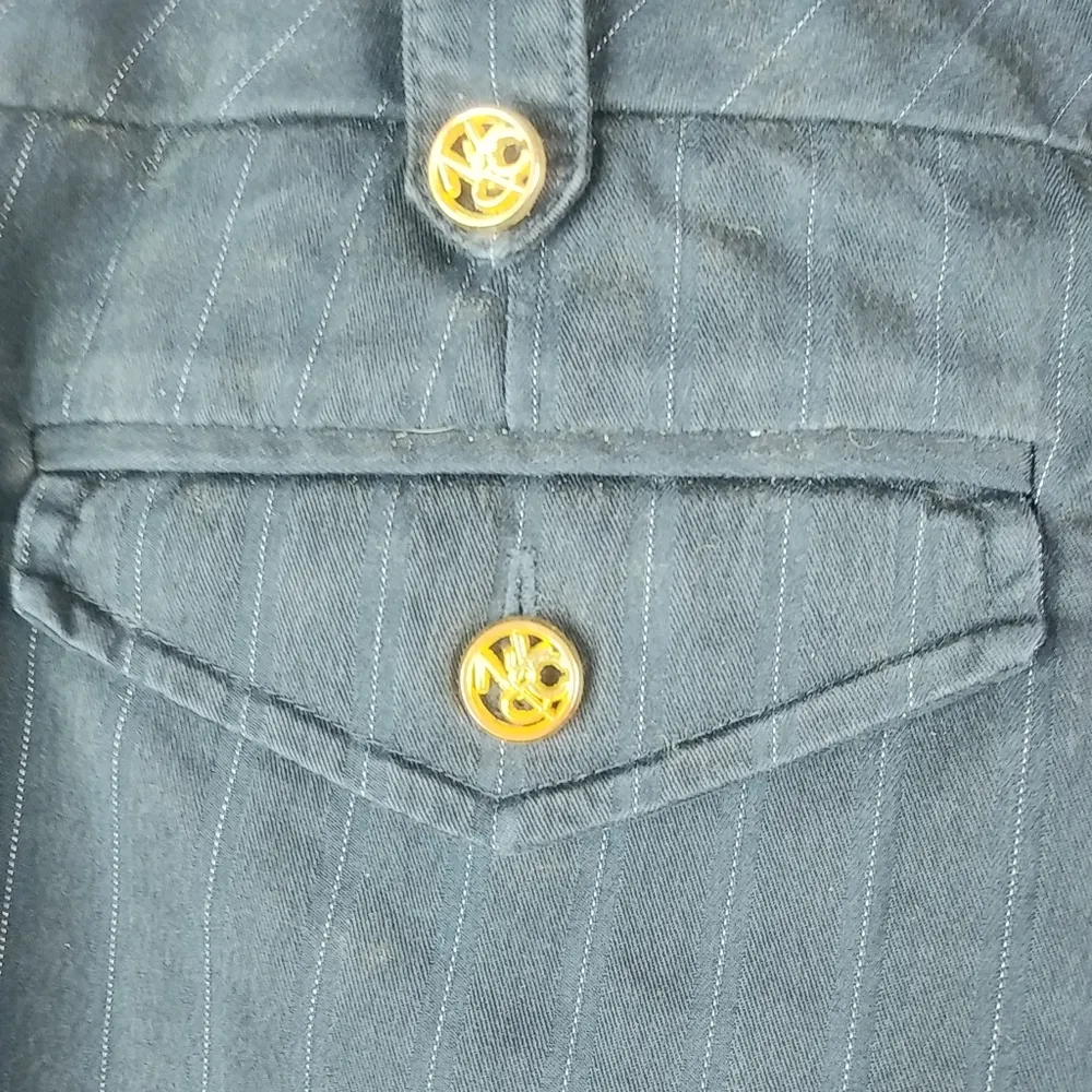 NY & Co 8 33x30 Black Pinstripe Workwear Dress Pants - Image 3