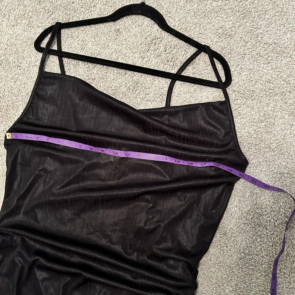 Forever Rose Couture‎ Asymmetrical Spaghetti Strap Little Black Dress Sz 3XL - Image 8