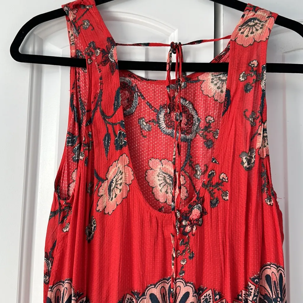 Muli color red backless casual dress- free people - Image 4