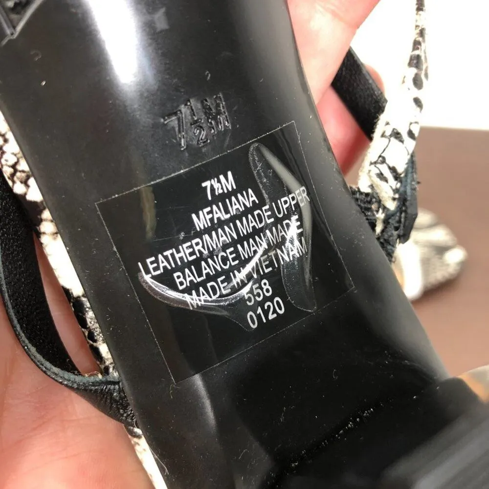 NEW Marc Fisher Aliana Snake Print Leather Heeled Strappy Sandals Size 7.5M - Image 5