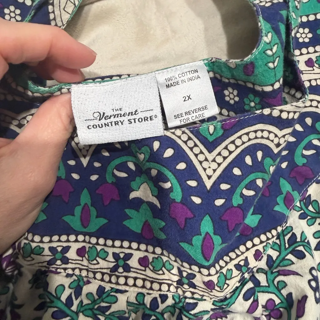 Vermont country store muumuu size 2x Green - Image 3