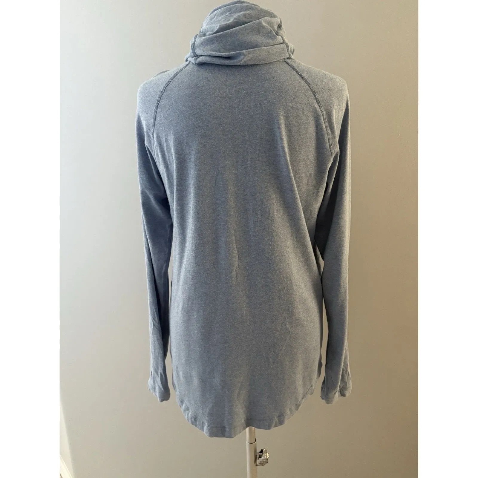 Coolibar Cowl Neck Hoodie Womens M Heather Blue LumaLeo UPF 50+ Sun Protection Size M - Image 2