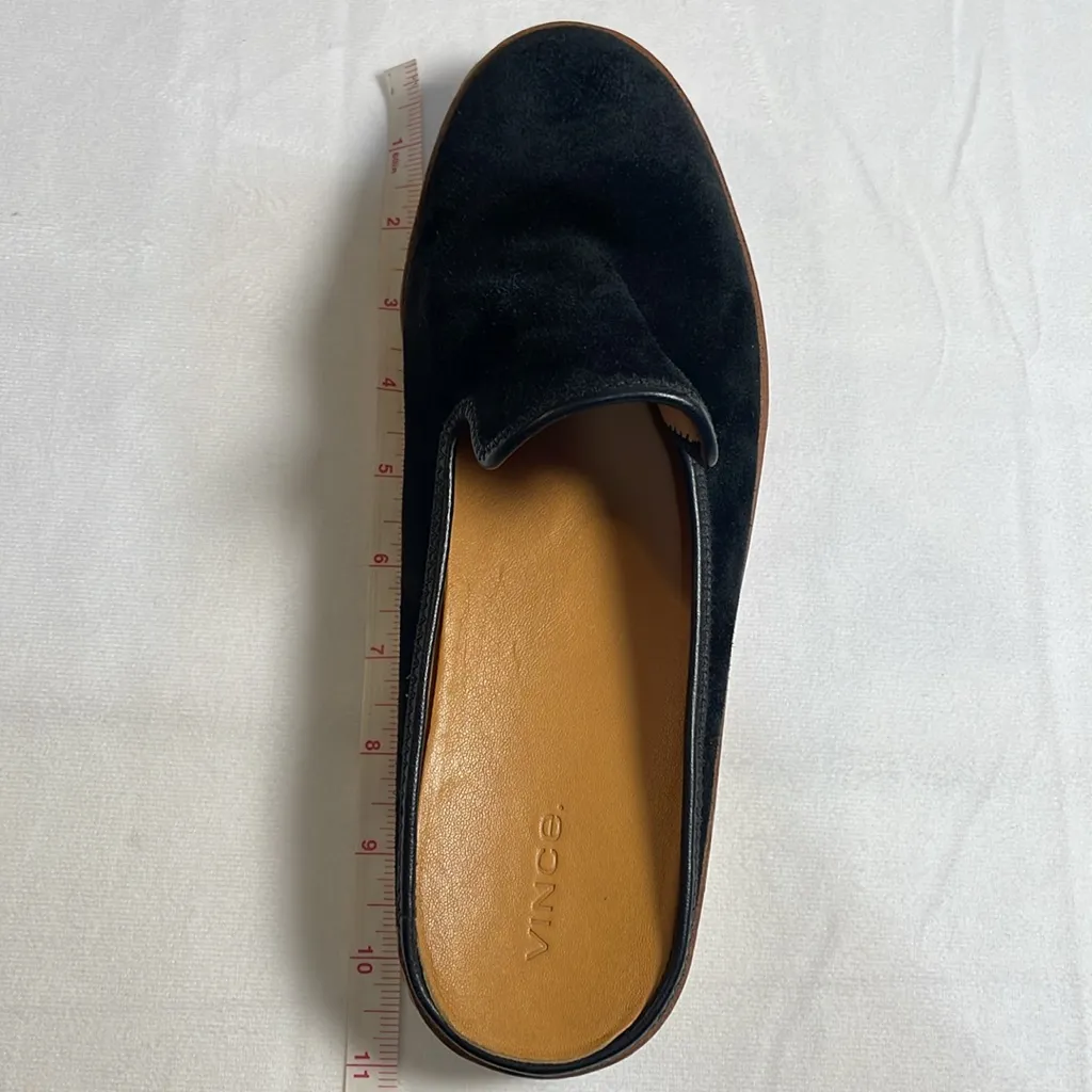 Vince Canella Black Suede Leather Mules‎ Clogs 1” Platform Comfort Size 9.5M - Image 14