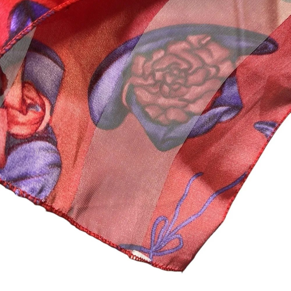 Red Hat Society Red with Purple Hats Rectangle Scarf 13.5 x 60 inches - Image 5