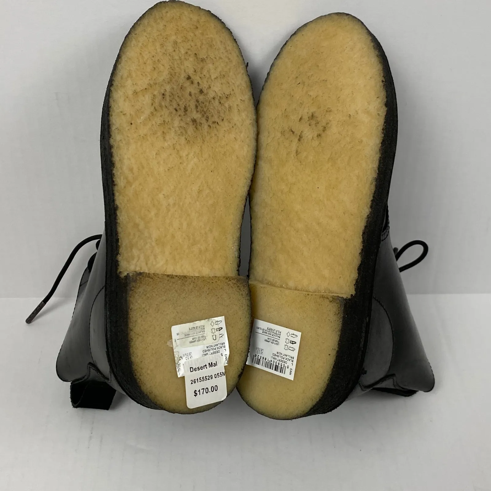 Clarks Originals Size 5.5 Desert Mali Black Polished Leather Lace Up Ankle Boots - Image 7