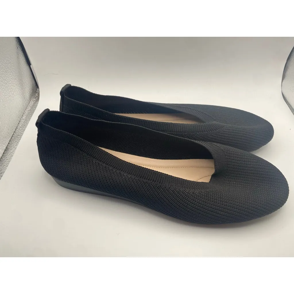 Black Knit Ballet Flats Comfortable Everyday Minimalist Slip On Quiet Luxury 10 - Image 4
