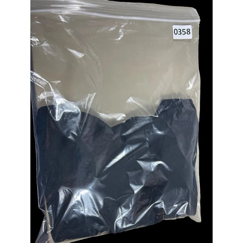 Joseph A. VTG Black Silk Blend Stretch V-neck Beaded Hem Top M - Image 7