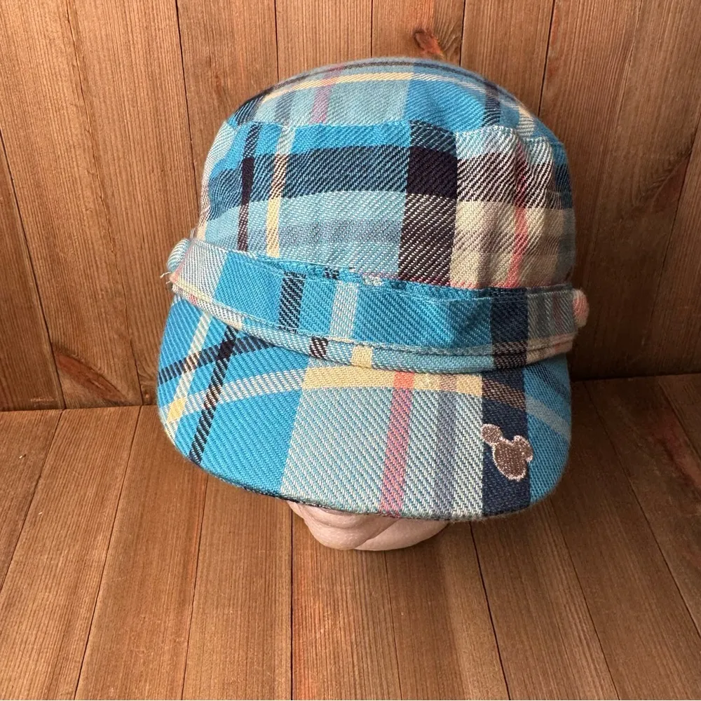 Walt Disney World Resort Vintage Vintage Y2K Flat Top Military‎ Cadet Cap Plaid - Image 3
