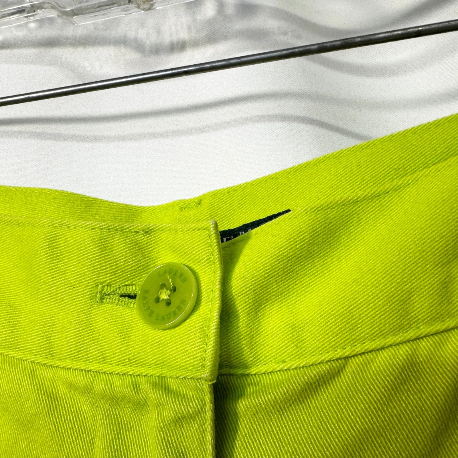 Lauren Ralph Lauren Sz 14 Shorts Bright Green High Rise Y2K‎ VTG Preppy Golf 194 - Image 7
