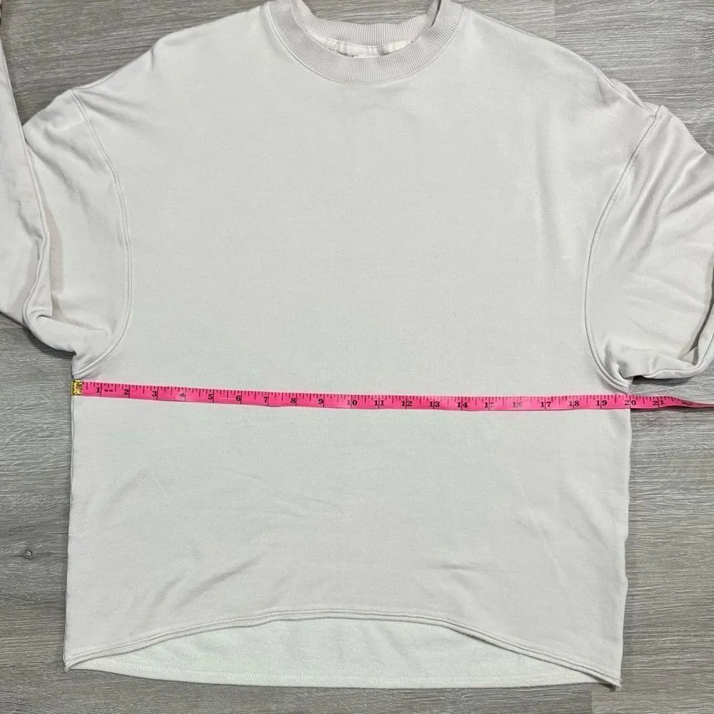 Nike Yoga Luxe Fleece Crew Long Sleeve Top Women’s Sz S Modal Tan Oversized - Image 10