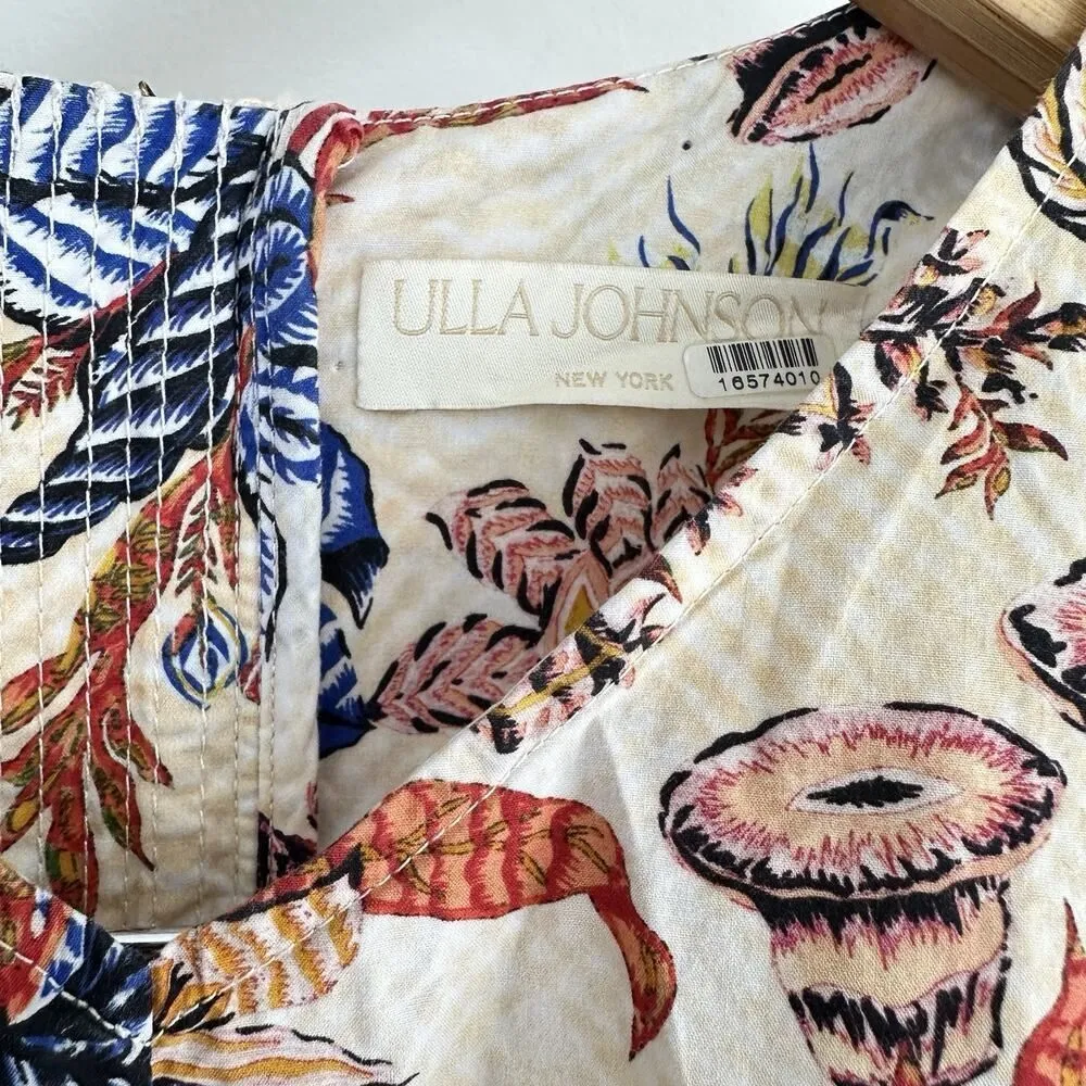 Ulla Johnson Dress 6 Kaiya Floral Magnolia Garden Tea Feminine Pleated Pockets - Image 6