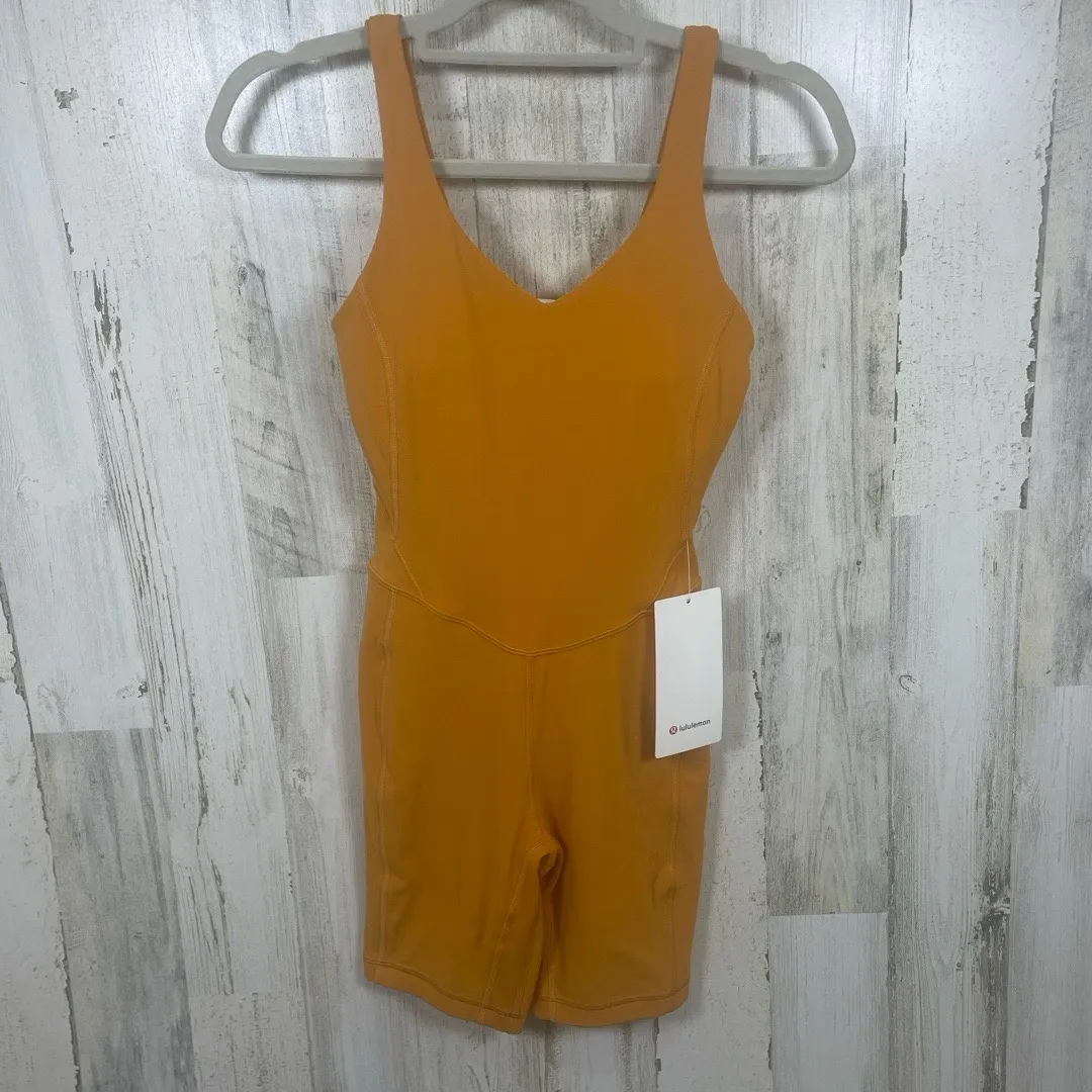 NWT Lululemon Align 8” Bodysuit Onesie size 4 Autumn Orange Nulu Yoga Activewear - Image 3