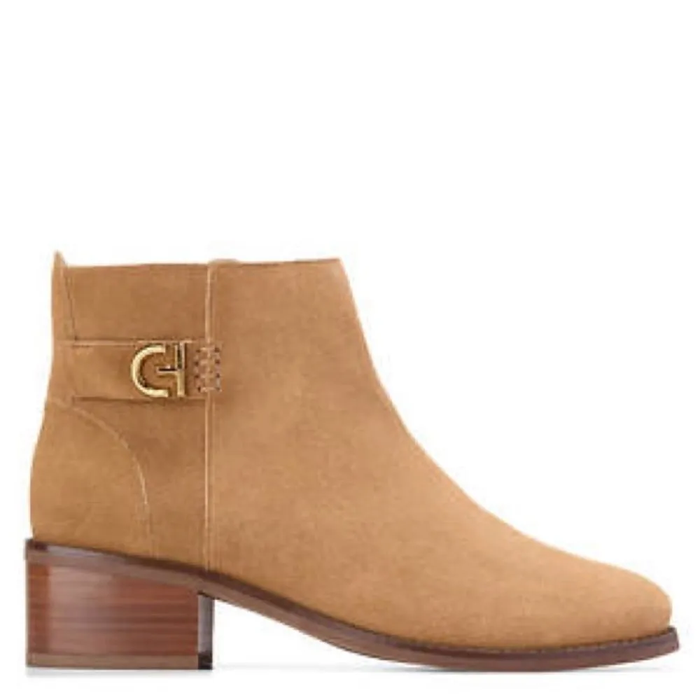 Cole Haan Holis Buckle Suede Leather Ankle Bootie, Tan,‎ Size 10, NWOB - Image 2