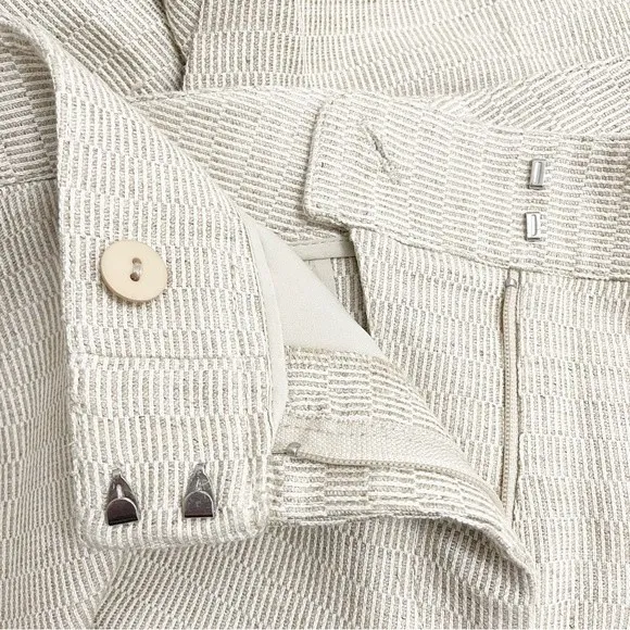 NWT W by Worth Linen Cotton Bermuda Shorts Off White Tan Tumbleweed Size 6 NEW - Image 10