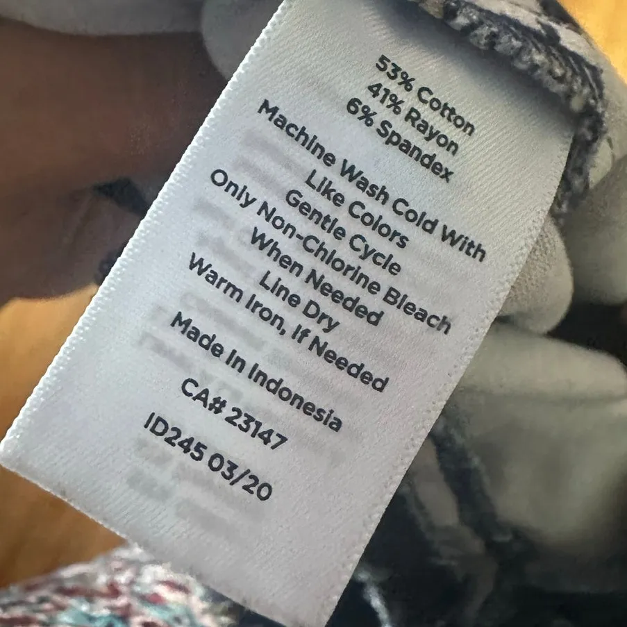 Talbots Essex Ankle Pants – Blue & Gold Geometric Print, Classic Fit - Image 8