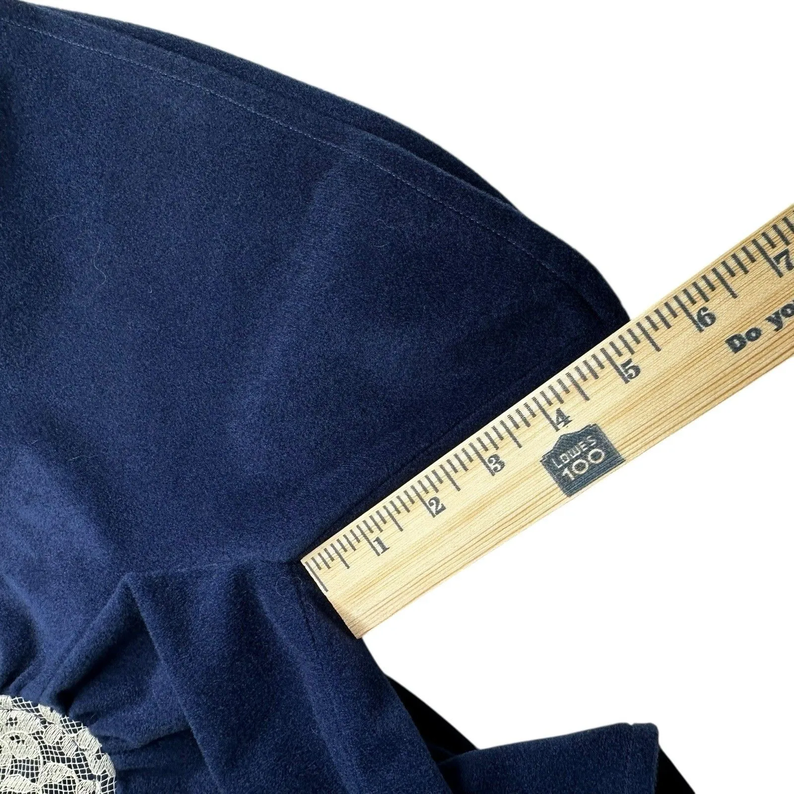 Vtg Blue Dress W/ Shrug 70s 80s Maxi Lace Bell Sleeve Halter Boho Hippie Regency Size 8 - Image 8