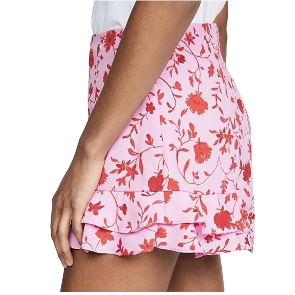Likely Pink High Waist Ruffle Hem Shorts Size 00 New - Image 3
