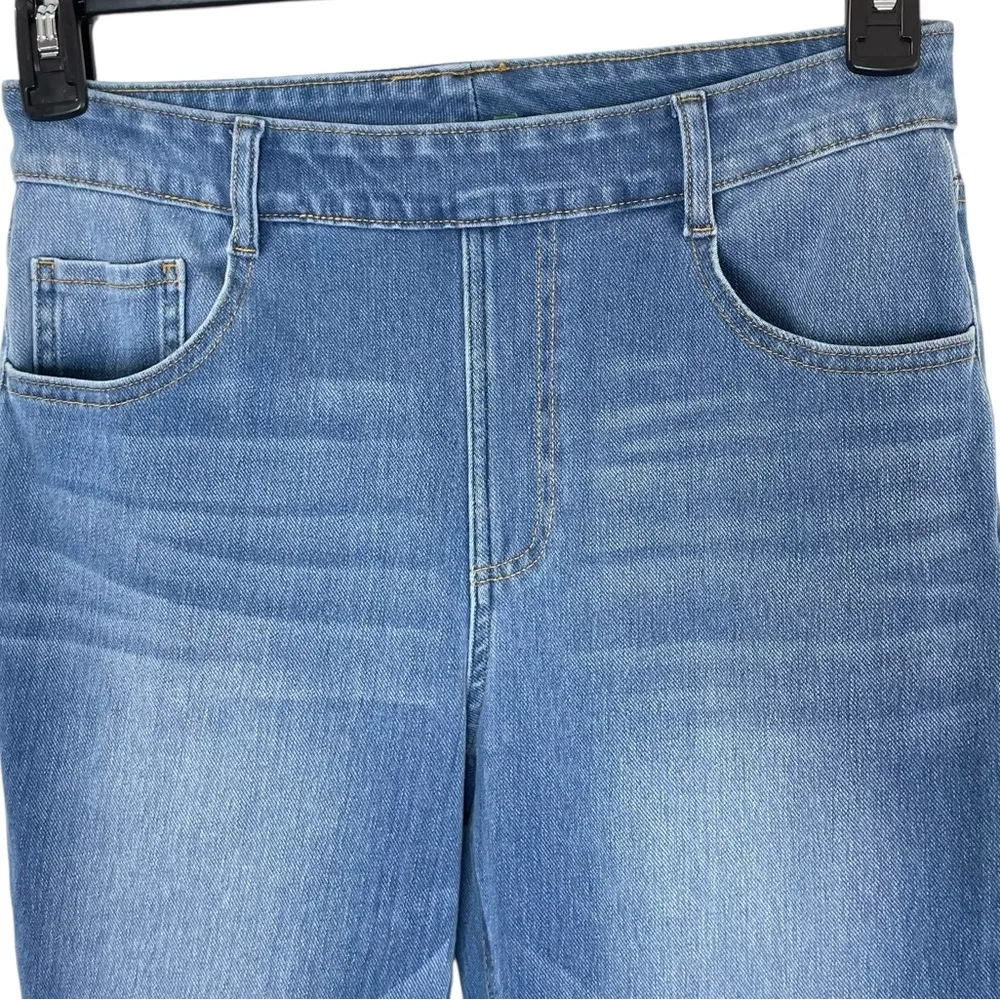 Halara Flex Mid Rise Pull On Multiple Pockets Stretchy Knit Casual Skinny Jeans - Image 5