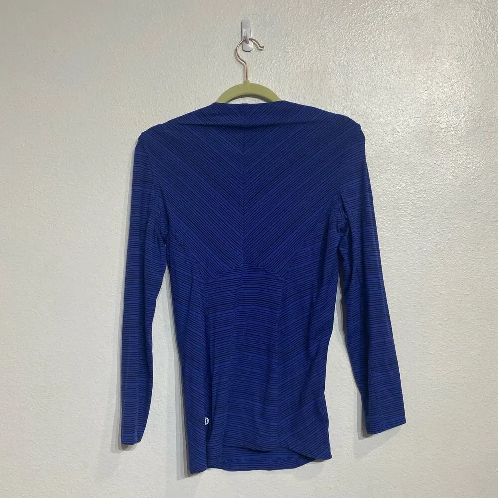 Lululemon Sapphire Blue Kanto Catch Me Long Sleeve Sz 4 - Image 9