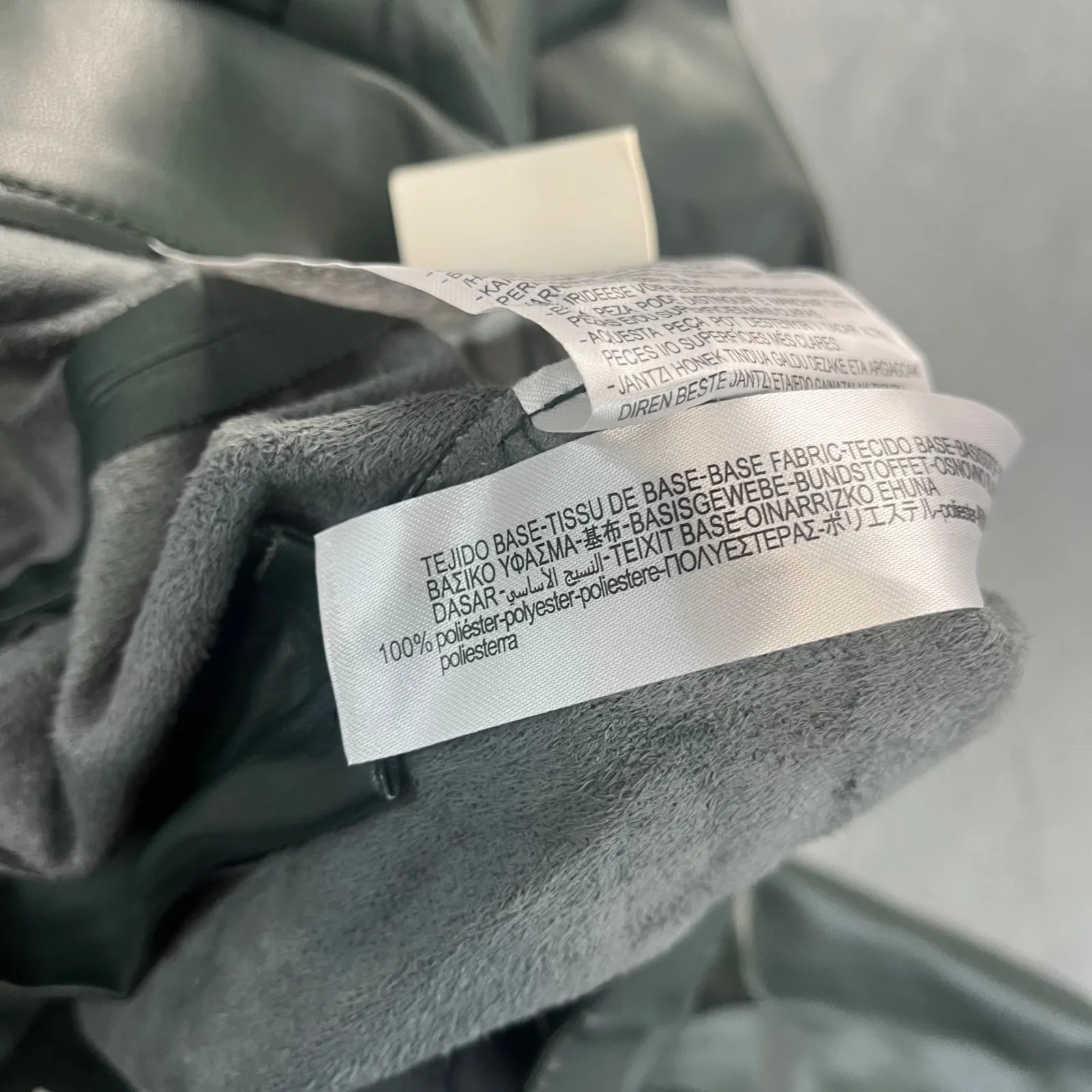 NWT ZARA Faux Leather Leggings Pants Dark Green Mid-Rise Women's Size XS - Image 10