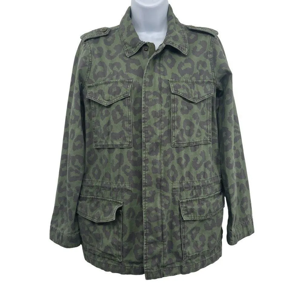 Urban Outfitters Ecote Cheetah Leopard Army Cargo Military Utility Jacket Coat - Image 4