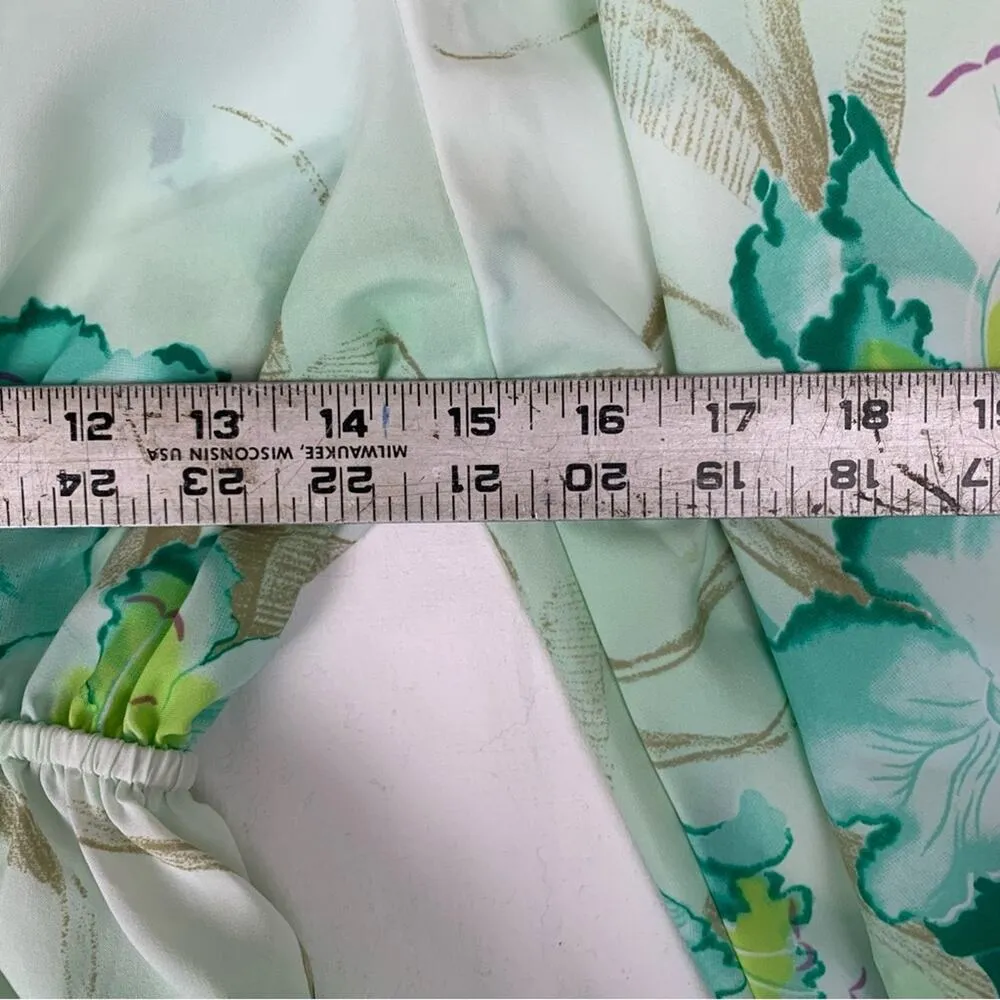 Pomare Vintage dress women's small medium tropical Hawaiian maxi dress 70s Green - Image 11