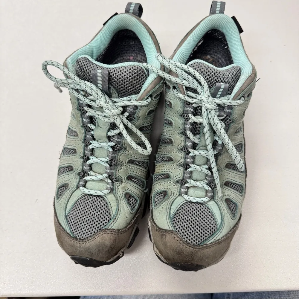 Oboz Grey Mint Green Hiking Shoes Womens 9 Gorpcore Outdoorsy Casual Lace Up Gray - Image 8