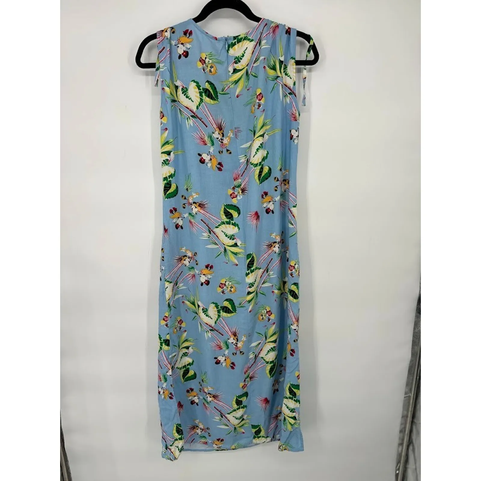 Vintage 90s Disney Store Sleeveless Maxi Dress Med Hawaiian Blue Mickey Minnie - Image 4