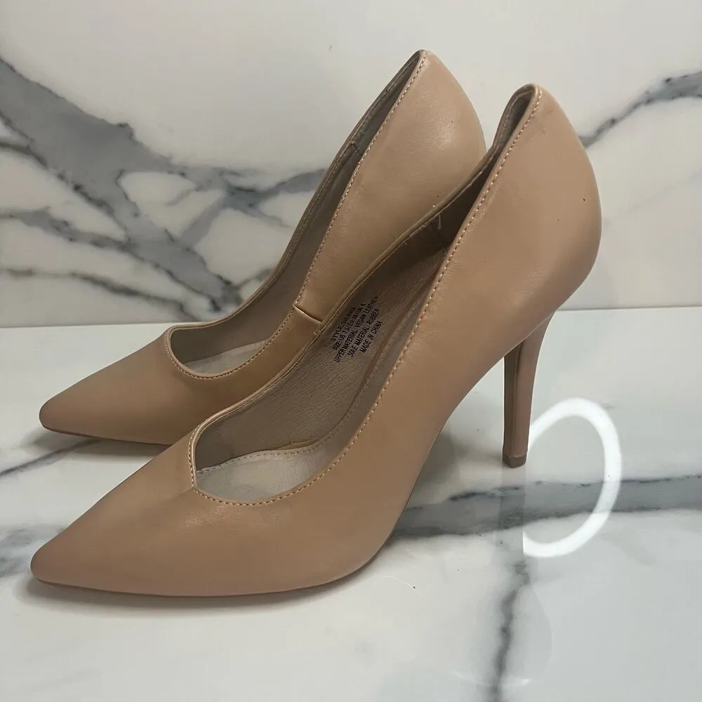 French Connection | Classic Beige Vegan Leather Pointed Toe Sierra Heels Sz 7.5 - Image 3