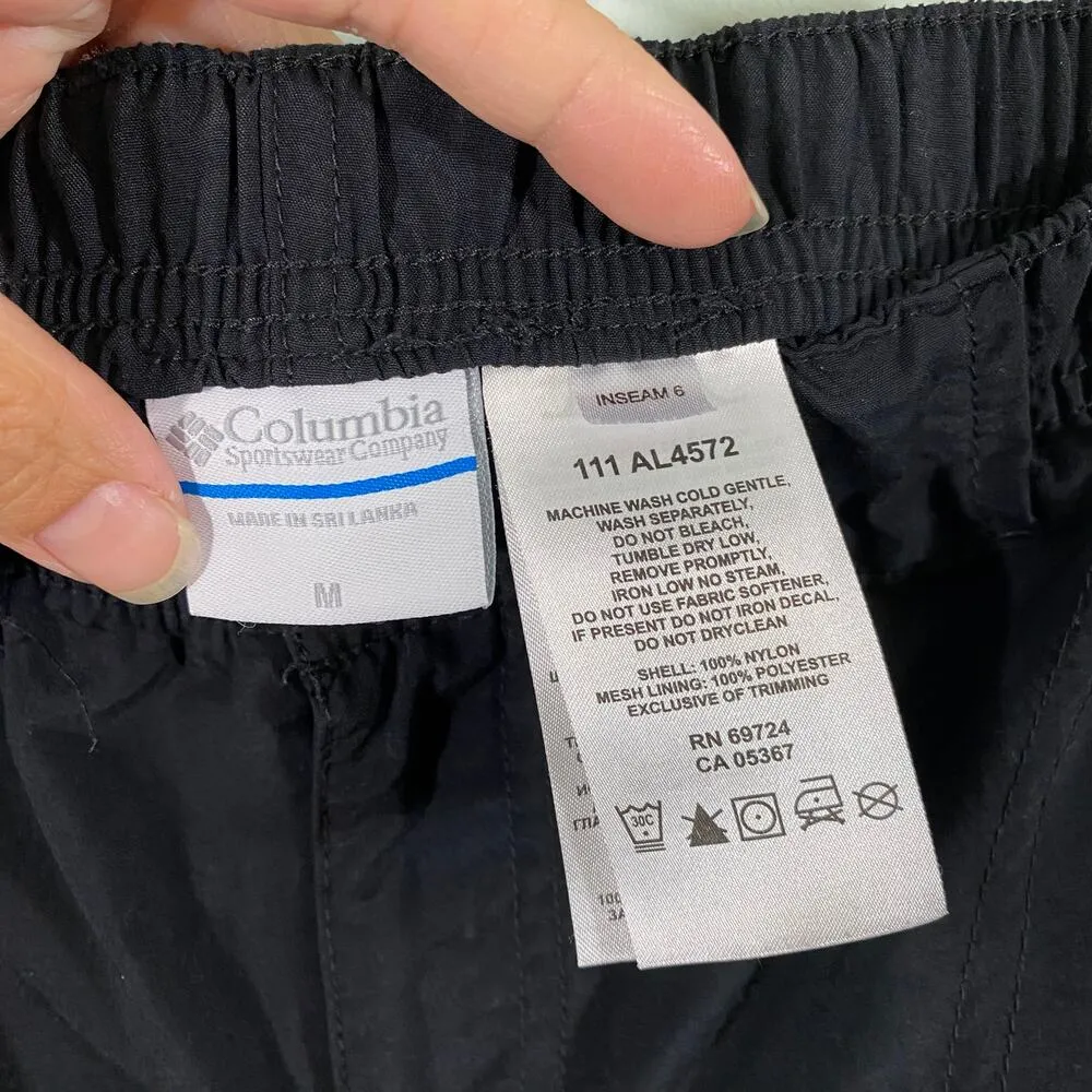 Columbia Women's Black Outdoor Hiking 6" Inseam Nylon Active Shorts Size M - Image 6