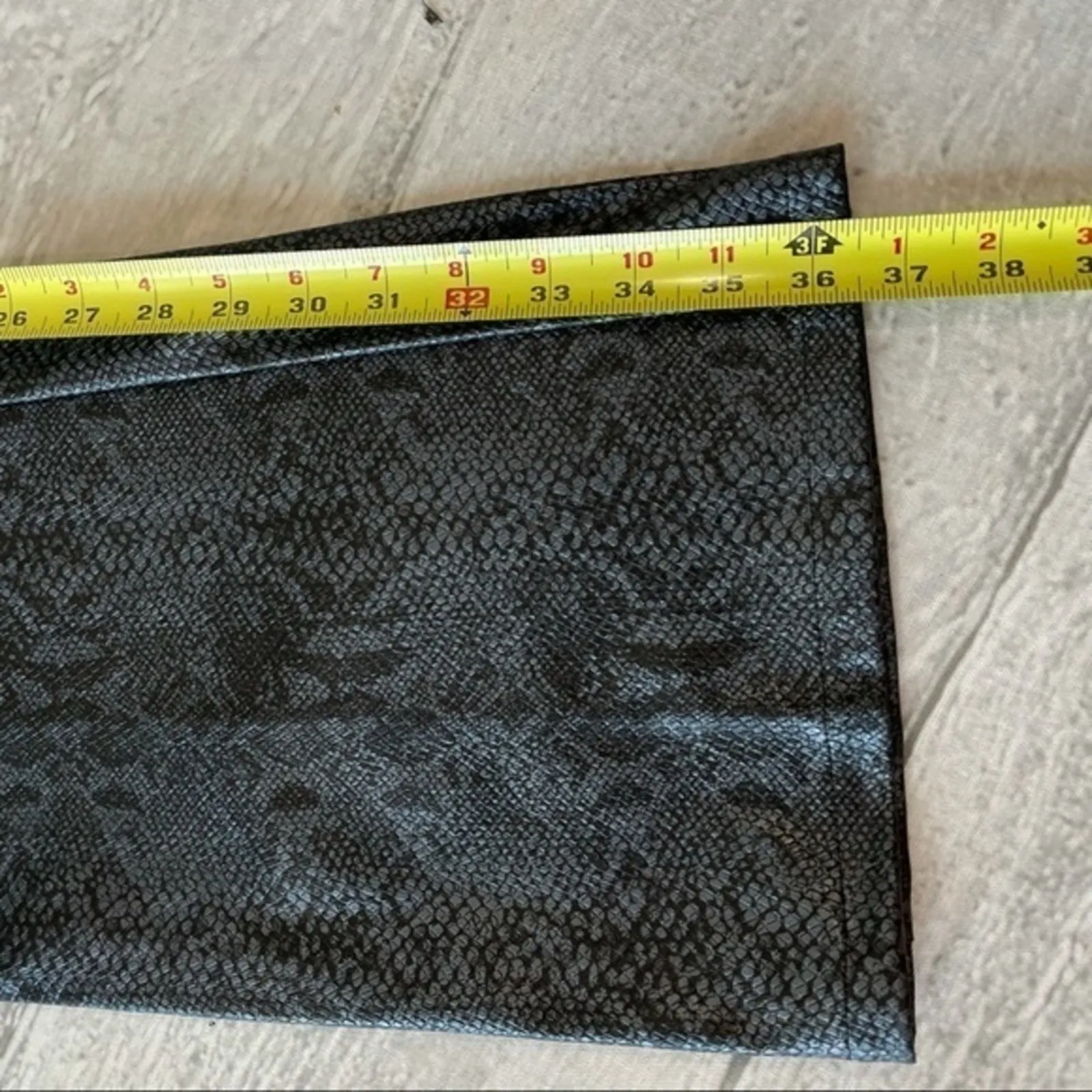 Vintage Snake Skin Pants Sz 14 Extra Long Wide Leg Blue Silver David Paul - Image 6