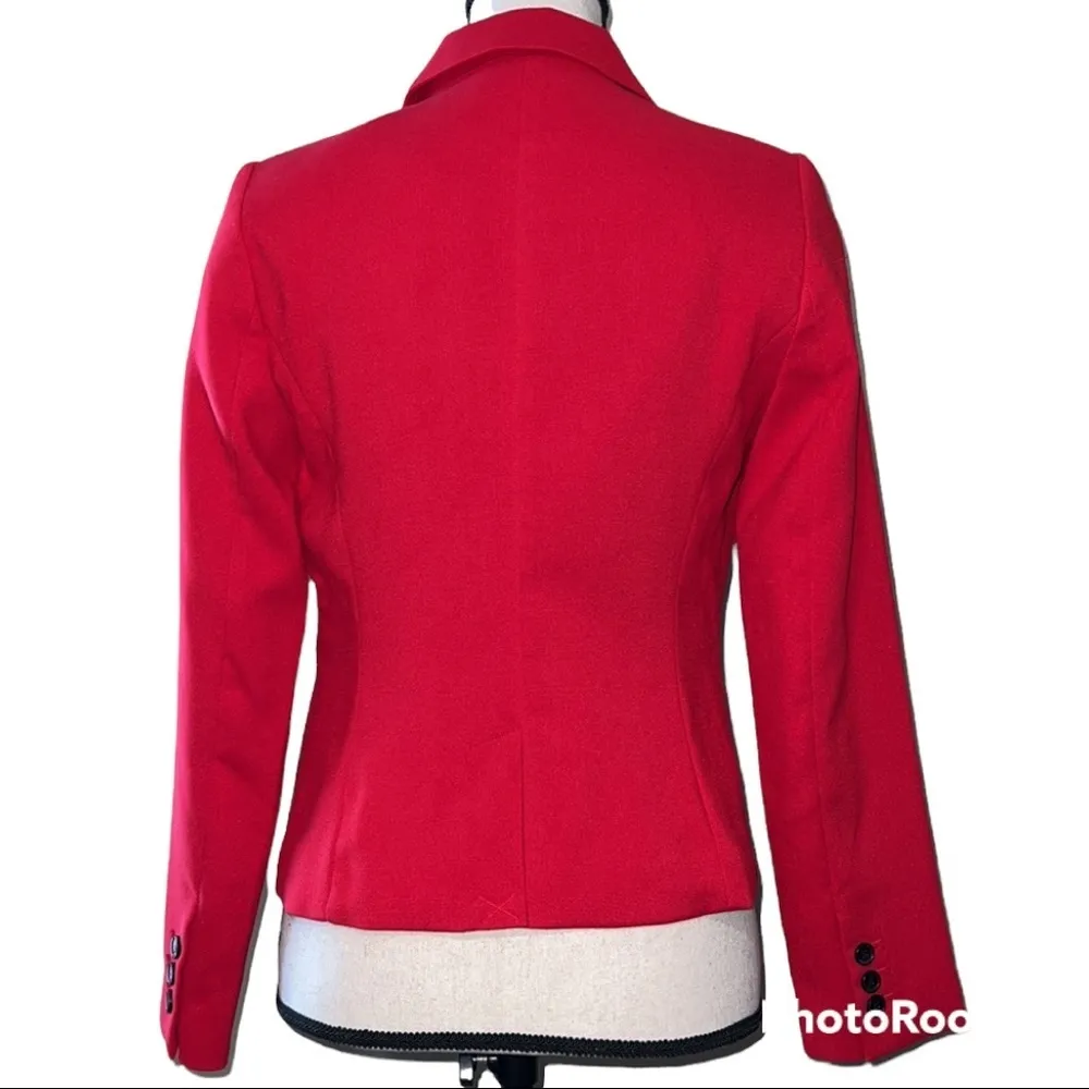 Worthington PS blazer w/shoulder pads cherry cordial 1 button front 3 button slv - Image 10