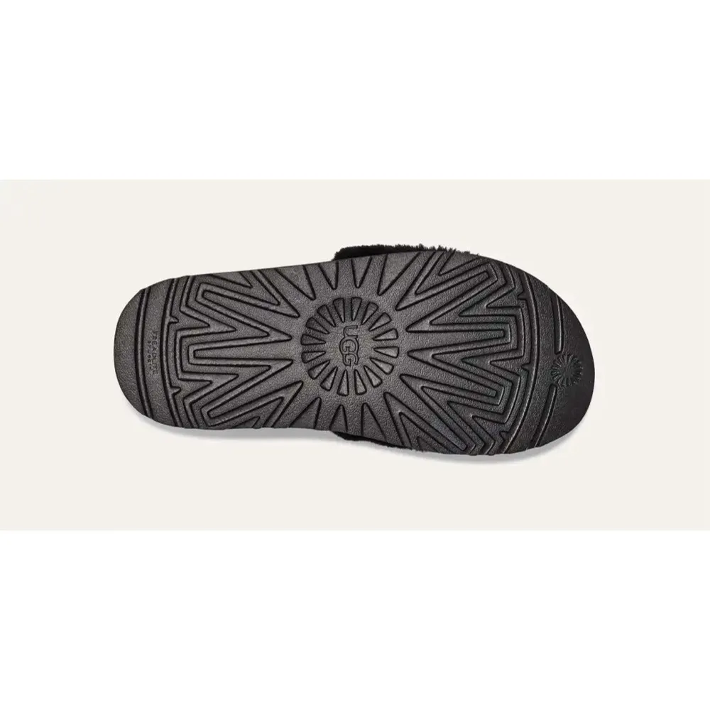 UGG Logo Black Laton Fur Slide - Image 7