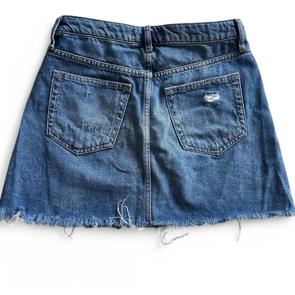 Free People “We the Free” Denim A-Line Distressed Skirt- Size: 27- - Image 4