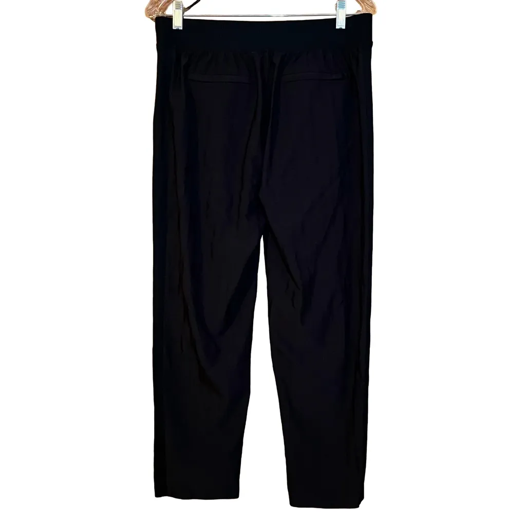 Athleta  Brooklyn Mid Rise Ankle Pant Black Gloss Stripe size 6P Comfortable - Image 2