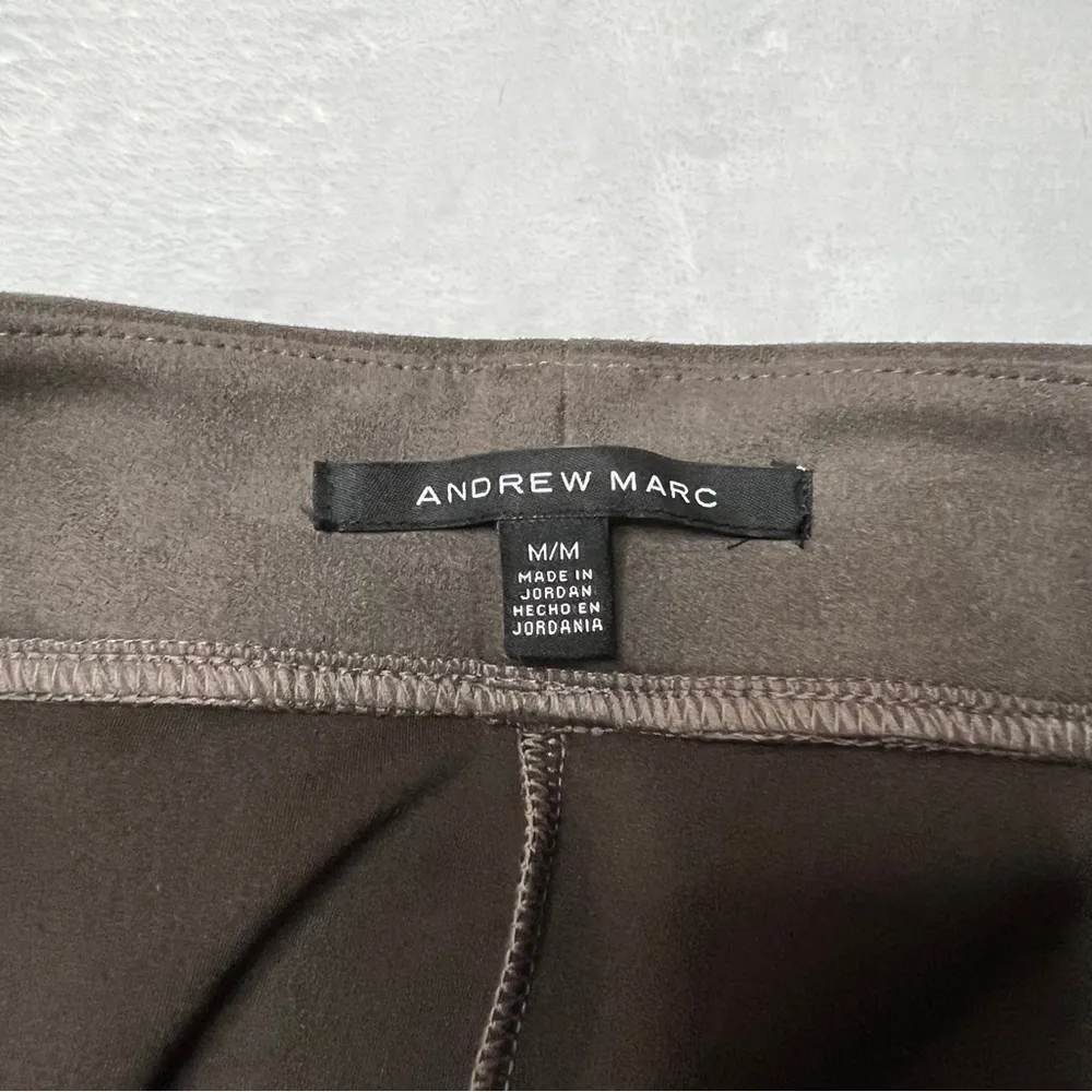Andrew Mark Taupe Faux‎ Suede Pull On Ponte Slim Pants Size Medium - Image 3