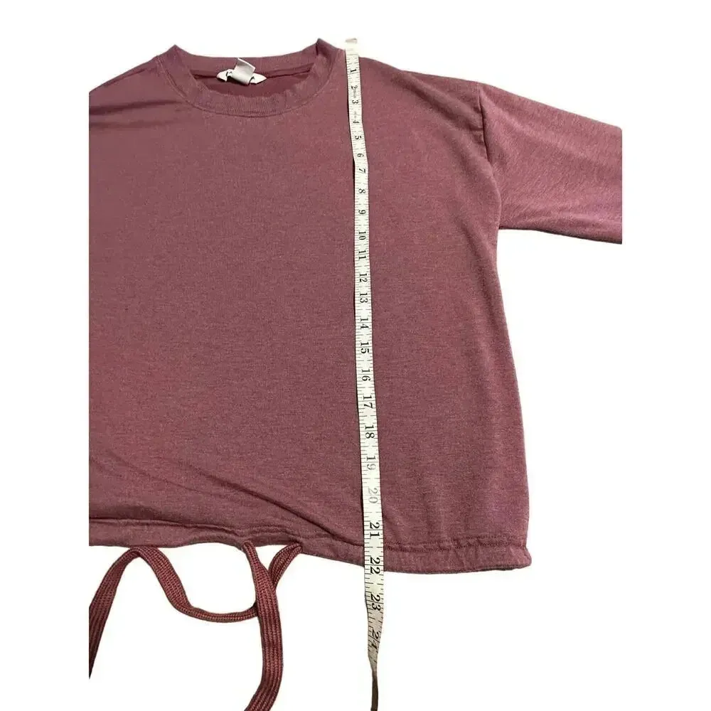 Athleta Cropped Long-Sleeved Crewneck Drawstring Size Medium Athleisure Active - Image 4